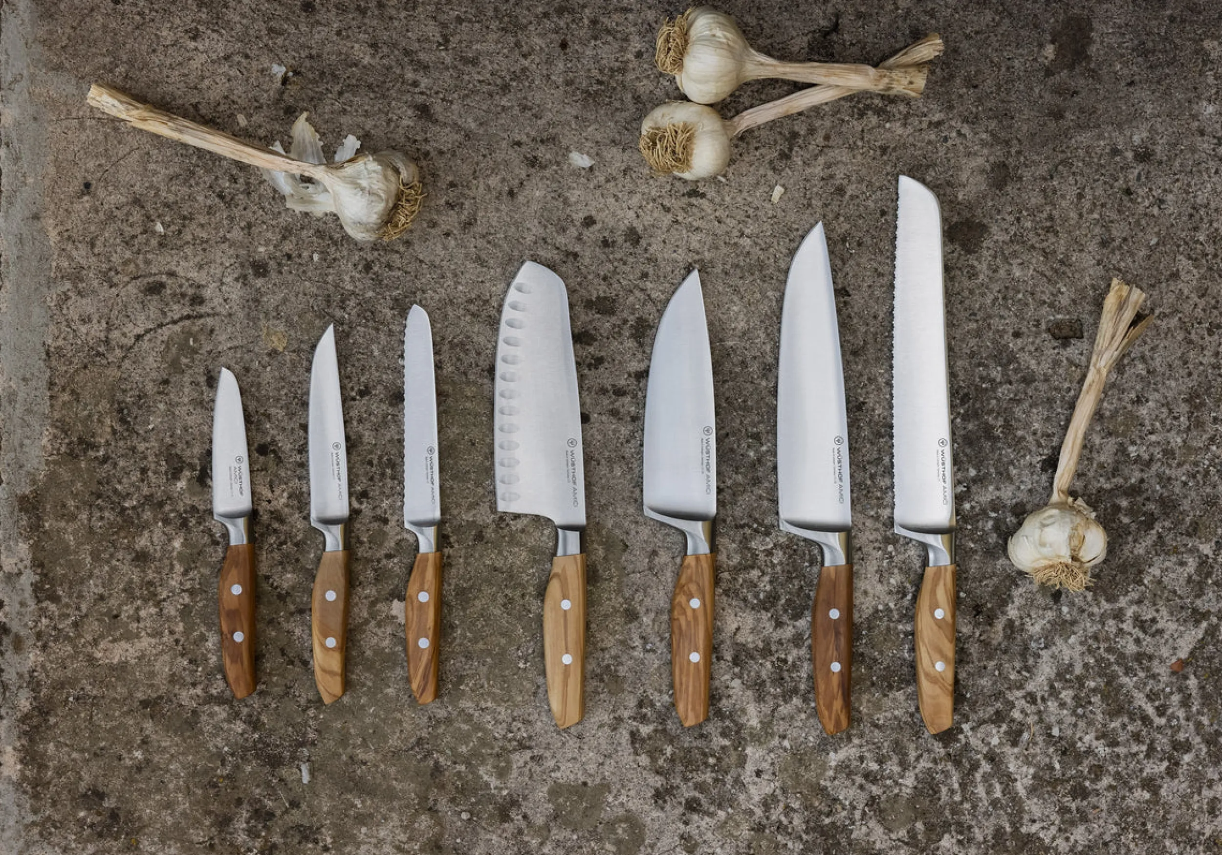 Wüsthof Asian-Style Knives>Amici 7" Hollow Edge Rotoku (Santoku)