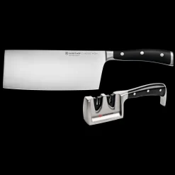 Wüsthof Knife Sets>Classic Ikon 2-Piece Chinese Chef's Knife and Sharpener Set